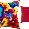 Needlepoint Pillow Kit "Rainbow of Violas"