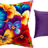 Needlepoint Pillow Kit "Rainbow of Violas"