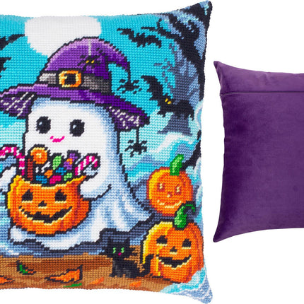 Needlepoint Pillow Kit "Ghost and treats"