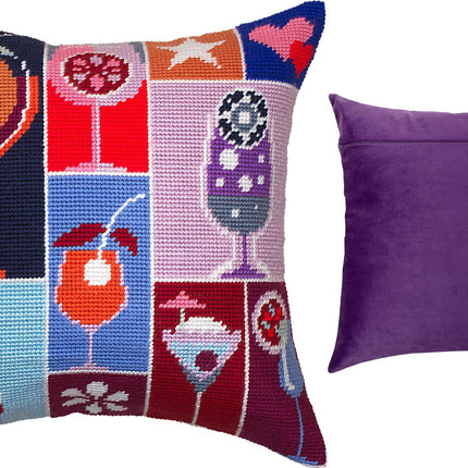 Needlepoint Pillow Kit "Welcome Drinks"