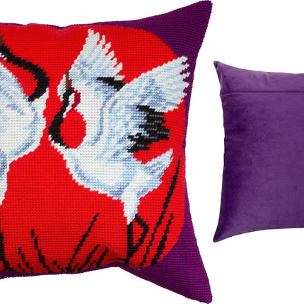 Needlepoint Pillow Kit "Cranes"