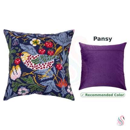 Needlepoint Pillow Kit "Strawberry Thief"