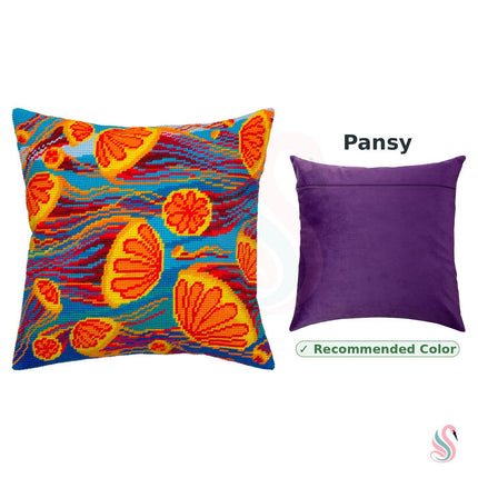 Needlepoint Pillow Kit "Jellyfish at Sunsetting"