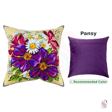 Needlepoint Pillow Kit "Clematis Flowers"