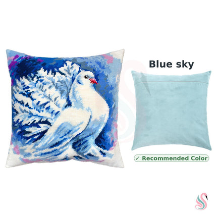 Needlepoint Pillow Kit "White Pigeon"