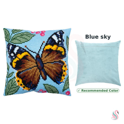 Cross Stitch Pillow Kit "Red Admiral"