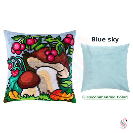 Cross Stitch Pillow Kit "Mushrooms"