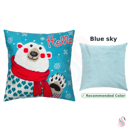 Needlepoint Pillow Kit "Bear with a Scarf"