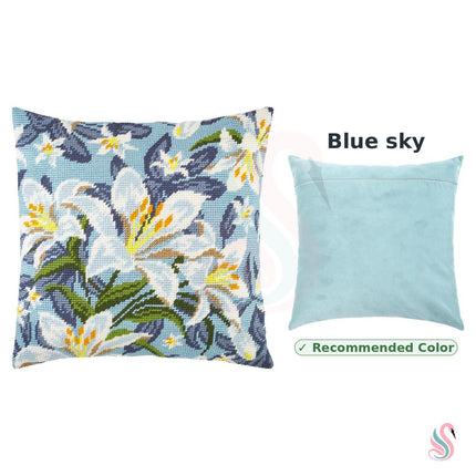 Needlepoint Pillow Kit "White Lilies"