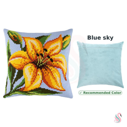 Cross Stitch Pillow Kit "Yellow Lily"