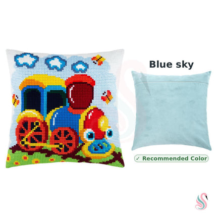 Cross Stitch Pillow Kit "Locomotive"
