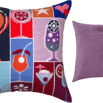 Needlepoint Pillow Kit "Welcome Drinks"