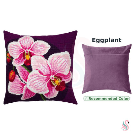 Needlepoint Pillow Kit "Pink Orchids"