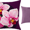 Needlepoint Pillow Kit "Pink Orchids"