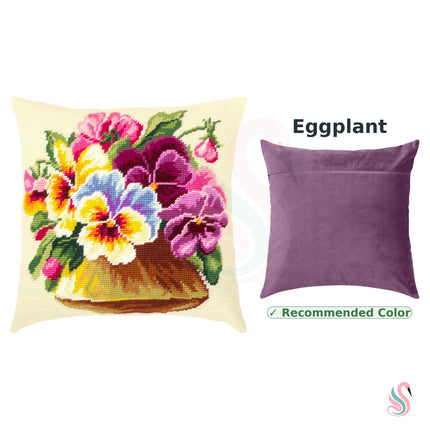 Needlepoint Pillow Kit "Vase with Violets"