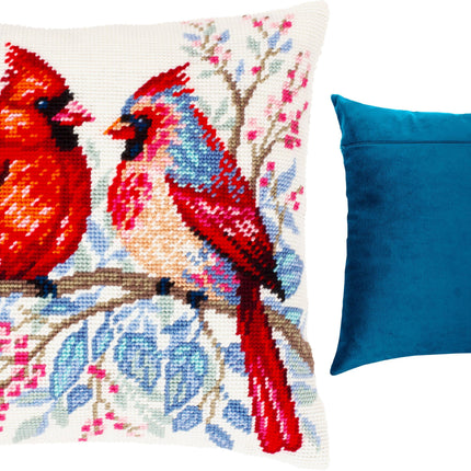 Needlepoint Pillow Kit "Cardinal Pair"