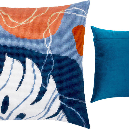 Needlepoint Pillow Kit "Abstract pastel tropics"