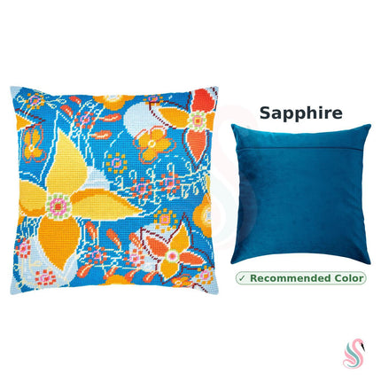 Needlepoint Pillow Kit "Blue Field"