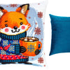 Needlepoint Pillow Kit "Warm cocoa for the fox cub"