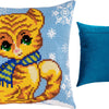 Cross Stitch Pillow Kit "Kitten in the Winter"
