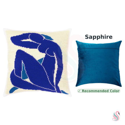 Needlepoint Pillow Kit "Blue nude"