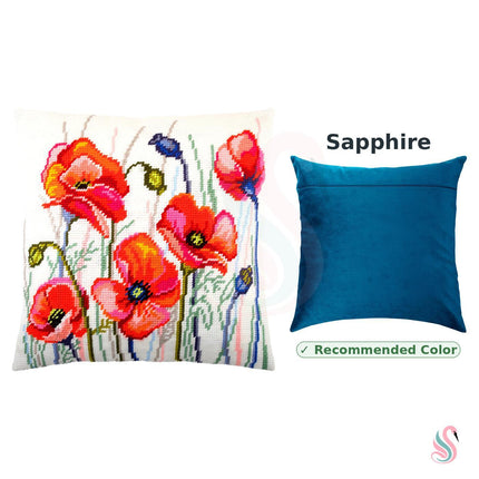 Needlepoint Pillow Kit "Poppy Field"