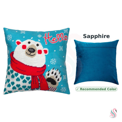 Needlepoint Pillow Kit "Bear with a Scarf"