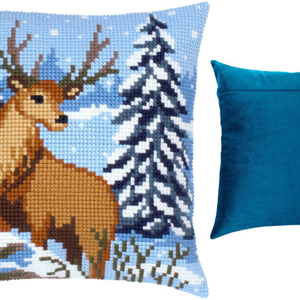 Cross Stitch Pillow Kit "Winter deer"