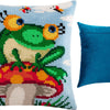 Cross Stitch Pillow Kit "Frog on a Mushroom"