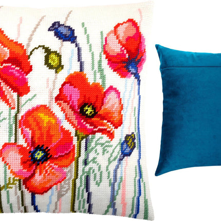 Needlepoint Pillow Kit "Poppy Field"