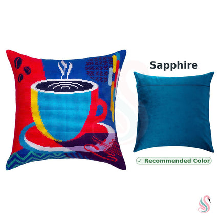 Needlepoint Pillow Kit "Morning coffee"