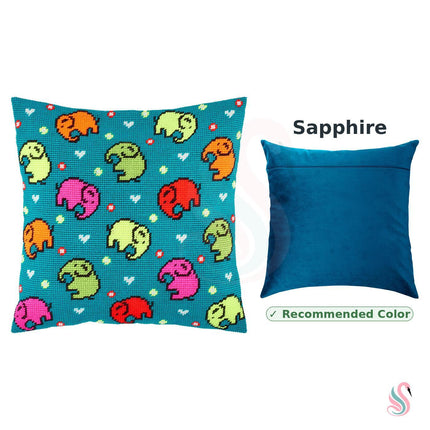 Needlepoint Pillow Kit "Elephants"