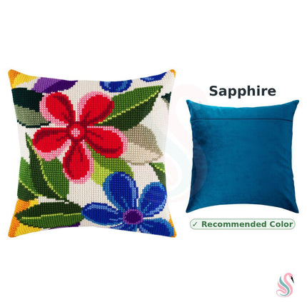 Cross Stitch Pillow Kit "Fantasy Flowers"