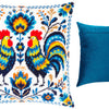 Needlepoint Pillow Kit "Colorful Roosters"