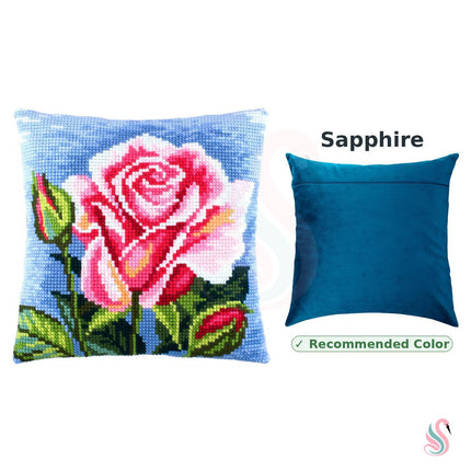 Cross Stitch Pillow Kit "Pink Rose"
