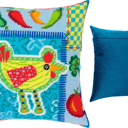 Needlepoint Pillow Kit "Rustic Kitchen Charm"