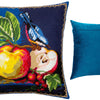 Needlepoint Pillow Kit "Red-flanked bluetail and apples"
