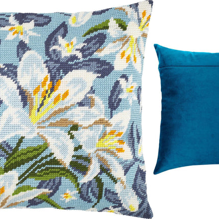 Needlepoint Pillow Kit "White Lilies"