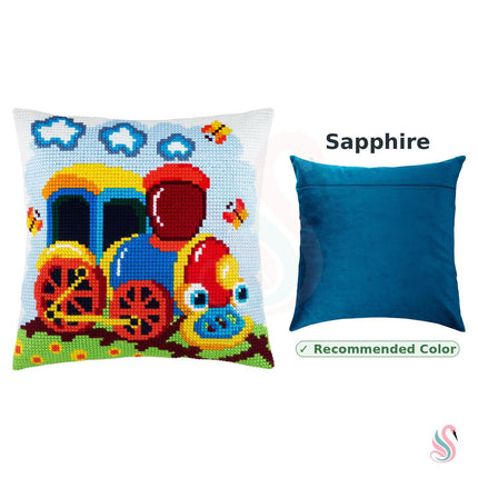 Cross Stitch Pillow Kit "Locomotive"