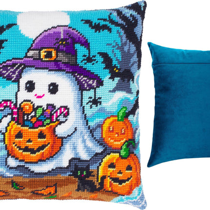 Needlepoint Pillow Kit "Ghost and treats"