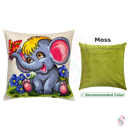 Needlepoint Pillow Kit "Funny Elephant"