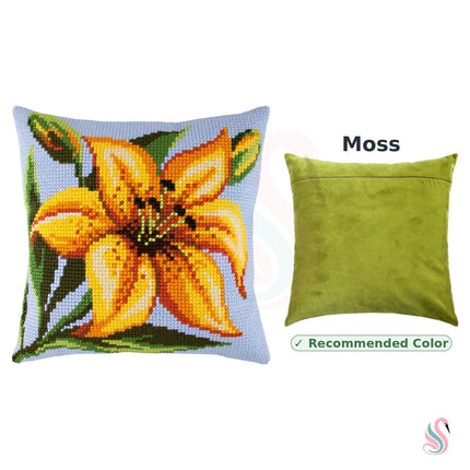 Cross Stitch Pillow Kit "Yellow Lily"