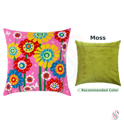 Needlepoint Pillow Kit "Multicolored daisies"