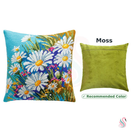 Needlepoint Pillow Kit "Meadow of Daisies"