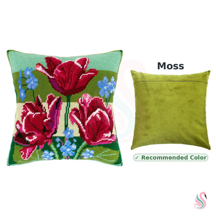 Needlepoint Pillow Kit "Tulips and Forget-Me-Nots"