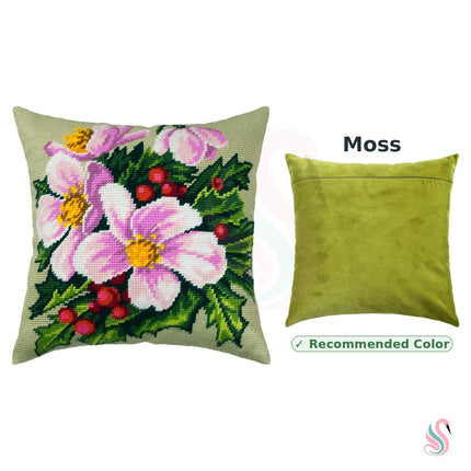 Needlepoint Pillow Kit "Christmas Flowers"