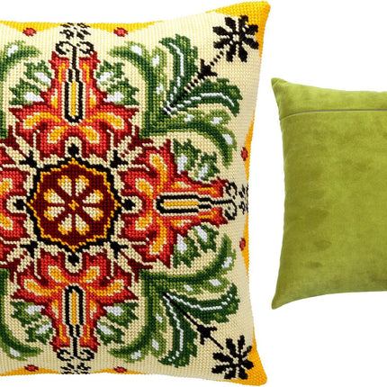 Needlepoint Pillow Kit "Kaleidoscope of Flowers"