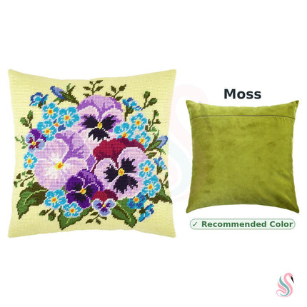 Needlepoint Pillow Kit "Bouquet of Pansies"