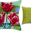 Needlepoint Pillow Kit "Tulips and Forget-Me-Nots"