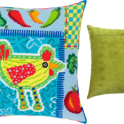 Needlepoint Pillow Kit "Rustic Kitchen Charm"